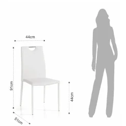 Viadurini Living Moderne Stühle-4 Stühle komplett gepolstert mit weißem Kunstleder – Tulio