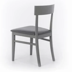 Viadurini Living Moderne Stühle-4 Stühle mit Kunstledersitz, Struktur und Beinen aus lackiertem Holz – Taikiri