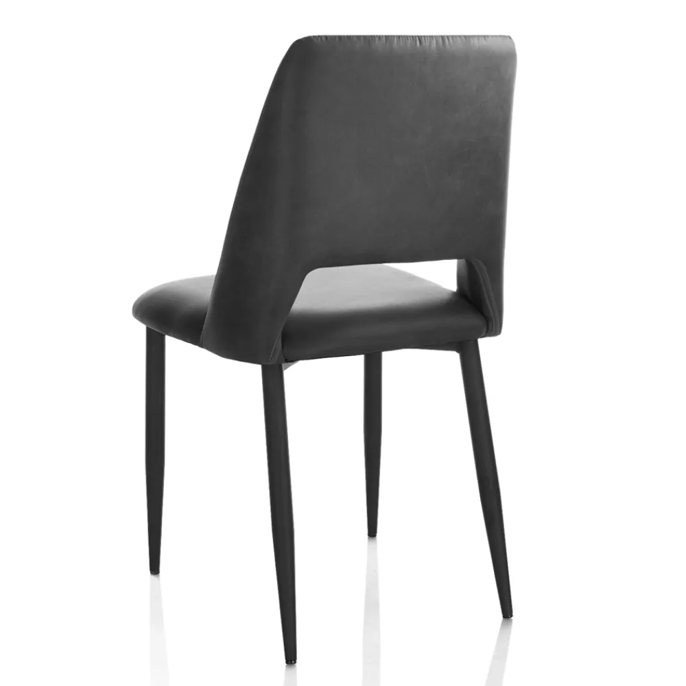 Viadurini Living Moderne Stühle-4 Stühle mit Metallrahmen und Mikrofasersitz - Hala