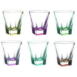 Viadurini Kitchen Italienisches Kristallgeschirr-12 Stk. Eco farbige Kristall-Likörgläser Service - Amalgam