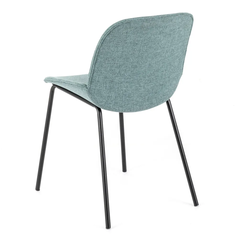 Viadurini Living Moderne Stühle-4 Stoffstühle, Polypropylenstruktur und Metallbeine – Patchulli