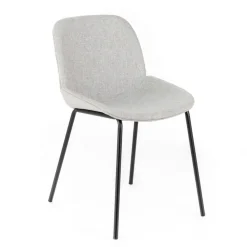 Viadurini Living Moderne Stühle-4 Stoffstühle, Polypropylenstruktur und Metallbeine – Patchulli