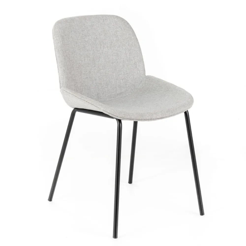 Viadurini Living Moderne Stühle-4 Stoffstühle, Polypropylenstruktur und Metallbeine – Patchulli