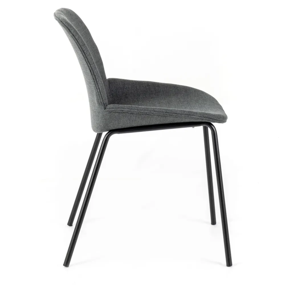 Viadurini Living Moderne Stühle-4 Stoffstühle, Polypropylenstruktur und Metallbeine – Patchulli