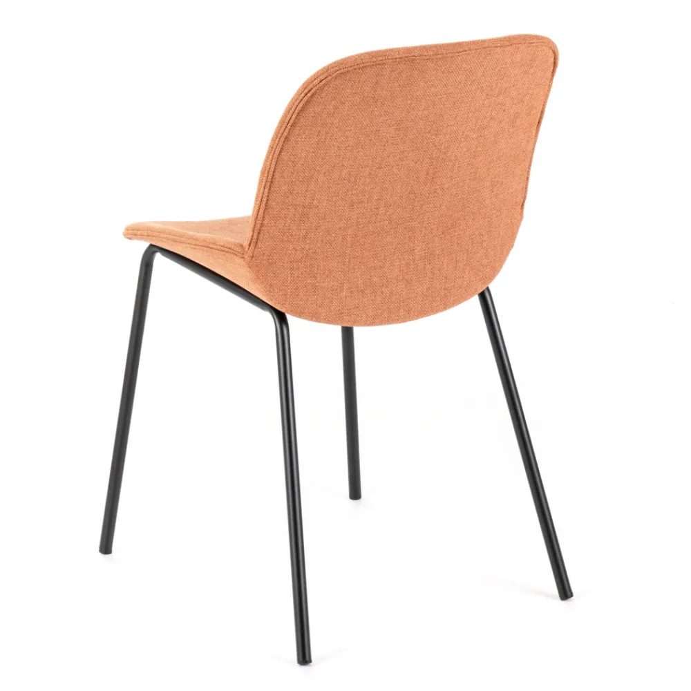 Viadurini Living Moderne Stühle-4 Stoffstühle, Polypropylenstruktur und Metallbeine – Patchulli