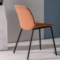 Viadurini Living Moderne Stühle-4 Stoffstühle, Polypropylenstruktur und Metallbeine – Patchulli