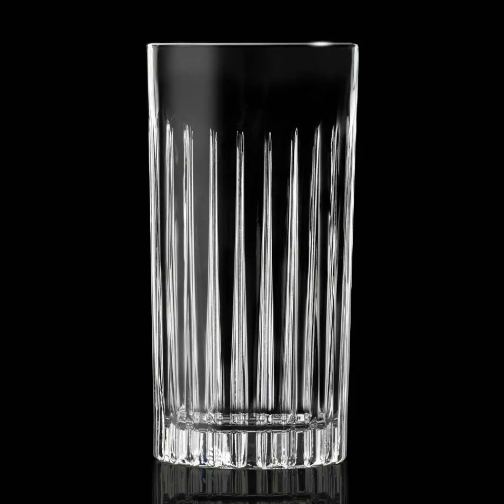 Viadurini Kitchen Italienisches Kristallgeschirr-12 Tumbler Tall Highball Gläser aus verziertem Öko-Kristall - Senzatempo