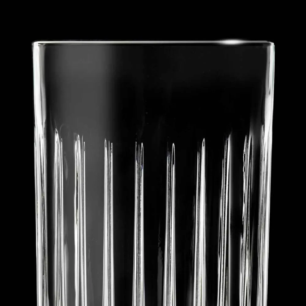 Viadurini Kitchen Italienisches Kristallgeschirr-12 Tumbler Tall Highball Gläser aus verziertem Öko-Kristall - Senzatempo