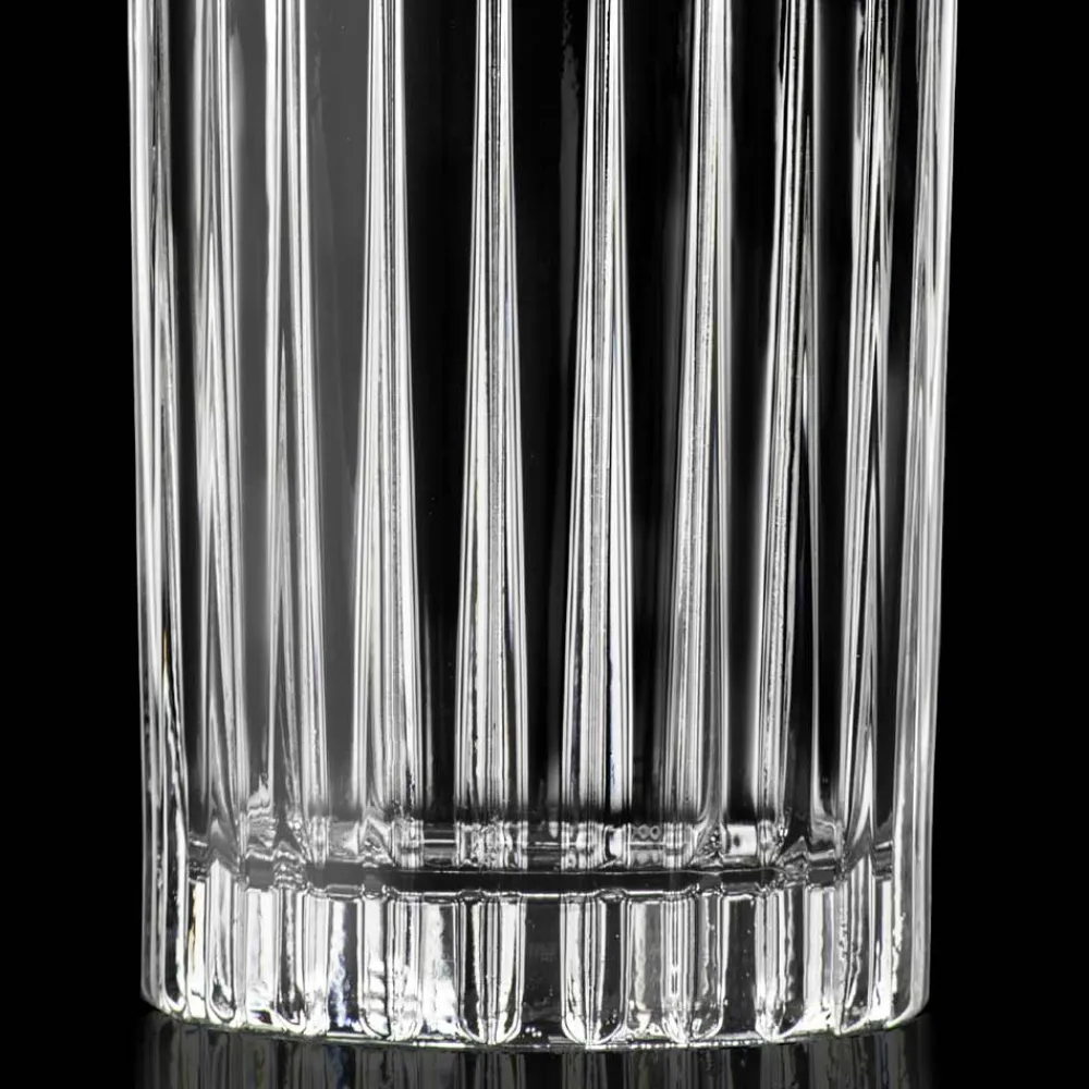 Viadurini Kitchen Italienisches Kristallgeschirr-12 Tumbler Tall Highball Gläser aus verziertem Öko-Kristall - Senzatempo