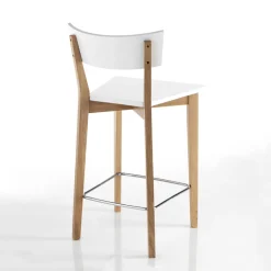 Viadurini Living Küchenhocker-2 Wohnzimmerhocker aus Massivholz – Silber