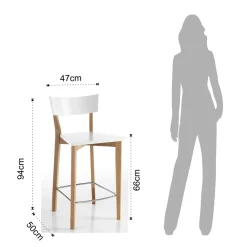 Viadurini Living Küchenhocker-2 Wohnzimmerhocker aus Massivholz – Silber