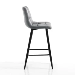 Viadurini Living Küchenhocker-2 Wohnzimmerhocker aus Stoff und Metall – Kupfer