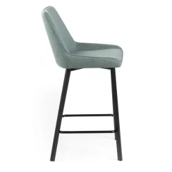 Viadurini Living Küchenhocker-2 Wohnzimmerhocker mit Stoffsitz und Metallbeinen – Negroni