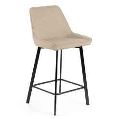 Viadurini Living Küchenhocker-2 Wohnzimmerhocker mit Stoffsitz und Metallbeinen – Negroni