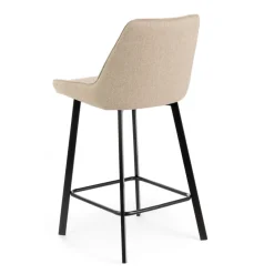 Viadurini Living Küchenhocker-2 Wohnzimmerhocker mit Stoffsitz und Metallbeinen – Negroni