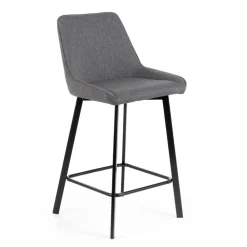 Viadurini Living Küchenhocker-2 Wohnzimmerhocker mit Stoffsitz und Metallbeinen – Negroni