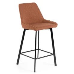 Viadurini Living Küchenhocker-2 Wohnzimmerhocker mit Stoffsitz und Metallbeinen – Negroni