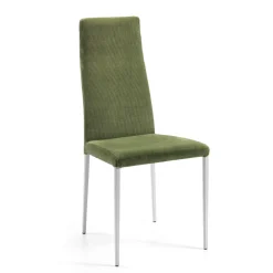 Viadurini Living Design Stühle-2 Wohnzimmerstühle aus grünem Stoff und silbernen Beinen, hergestellt in Italien – Owlet