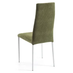 Viadurini Living Design Stühle-2 Wohnzimmerstühle aus grünem Stoff und silbernen Beinen, hergestellt in Italien – Owlet