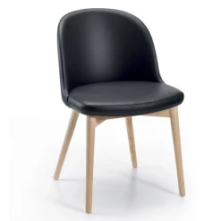 Viadurini Living Design Stühle-2 Wohnzimmerstühle aus Öko-Leder und natürlicher Esche, hergestellt in Italien – Cupcake