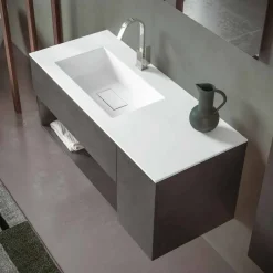 Viadurini Bathroom Badmöbel Hängend-Abgehängter Badezimmerschrank mit integriertem Waschbecken, modernes Design, 4 Oberflächen - Pistillo