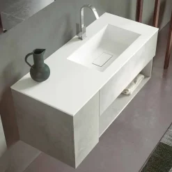 Viadurini Bathroom Badmöbel Hängend-Abgehängter Badezimmerschrank mit integriertem Waschbecken, modernes Design, 4 Oberflächen - Pistillo