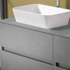 Viadurini Bathroom Badmöbel Hängend-Abgehängter Badezimmerschrank mit Doppelwaschbecken - Mandrillo