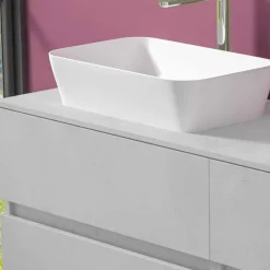 Viadurini Bathroom Badmöbel Hängend-Abgehängter Badezimmerschrank mit Doppelwaschbecken - Mandrillo