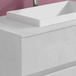 Viadurini Bathroom Badmöbel Hängend-Abgehängter Badezimmerschrank mit eingebautem Waschbecken, modernes Design - Casimira