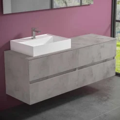 Viadurini Bathroom Badmöbel Hängend-Abgehängter Badezimmerschrank mit Design Resin Countertop Washbasin - Alchimeo