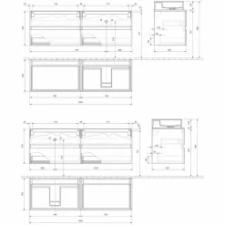Viadurini Bathroom Badmöbel Hängend-Abgehängter Badezimmerschrank mit Design Resin Countertop Washbasin - Alchimeo