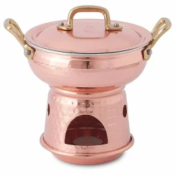 Viadurini Kitchen Kochgeschirr-Abgerundete Pfanne für Sauce in handverzinntem Kupferboden und Deckel - Gianmatteo