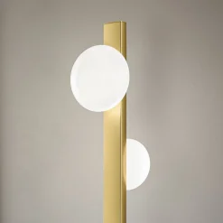 Viadurini Lighting Moderne Stehlampen-Alma Stehlampe aus Aluminium und weißem mundgeblasenem Glas