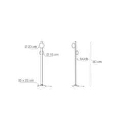 Viadurini Lighting Moderne Stehlampen-Alma Stehlampe aus Aluminium und weißem mundgeblasenem Glas