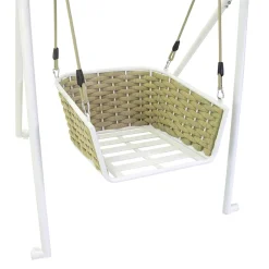 Viadurini in the Garden Gartenideen-Aluminium Gartenschaukel und Sitz mit wasserabweisenden Kissen - Strand