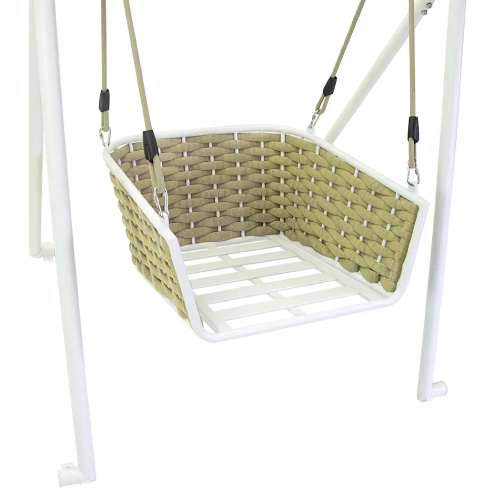 Viadurini in the Garden Gartenideen-Aluminium Gartenschaukel und Sitz mit wasserabweisenden Kissen - Strand