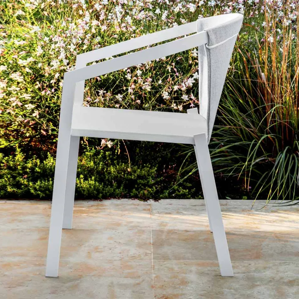 Viadurini in the Garden Gartenstühle Metall-Aluminium Outdoor Stuhl mit oder ohne Kissen, Hochwertig, 4 Stück - Filomena