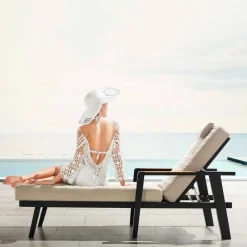 Viadurini in the Garden Sonnenliegen-Aluminium Sonnenbank und Teak Armlehnen mit Kopfstütze - Moira