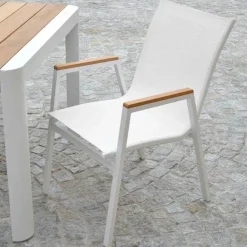 Viadurini in the Garden Metallsessel-Aluminium und Textilene Sessel mit Polywood Armlehnen - Diary