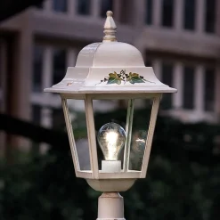 Ferroluce Gartenlampion-Aluminium-Gartenlaterne, klassische handbemalte Dekoration – Gorizia