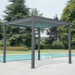 Viadurini in the Garden Gartenideen-Aluminium-Pergola mit verstellbarem Dach durch Kurbel - Eolo