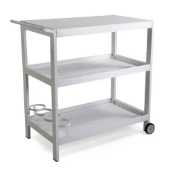 Viadurini in the Garden Gartenideen-Aluminium-Wagen mit verschiedenen Oberflächen mit Rädern und 3 Etagen - Zelt