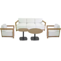 Viadurini in the Garden Garten Lounge Set-Aluminium-Wohnzimmer mit Thermotransfer-Holz-Effekt - Camper