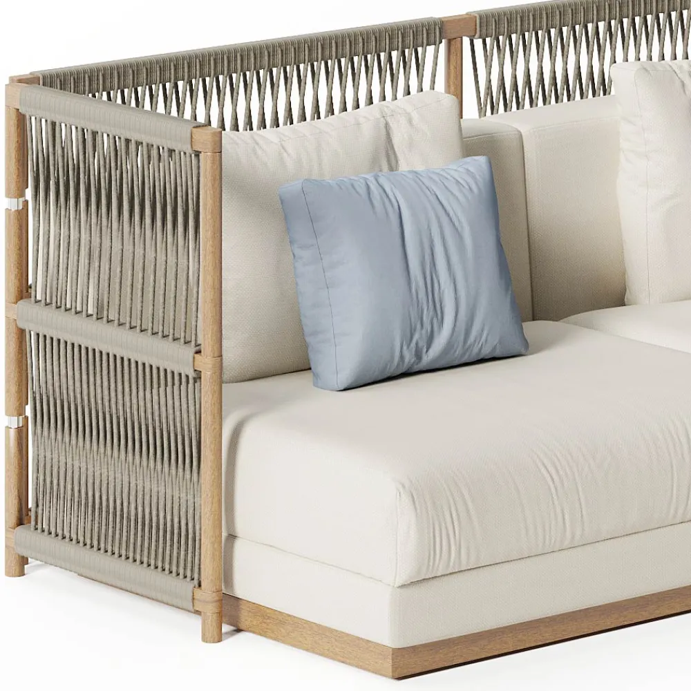 Viadurini in the Garden Gartensofas-Anbau-Gartensofa mit C-förmiger Struktur aus Holz Made in Italy - Rubik