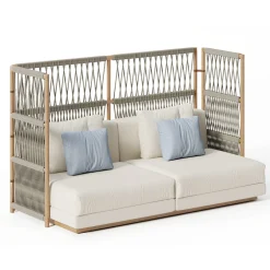 Viadurini in the Garden Gartensofas-Anbau-Gartensofa mit C-förmiger Struktur aus Holz Made in Italy - Rubik