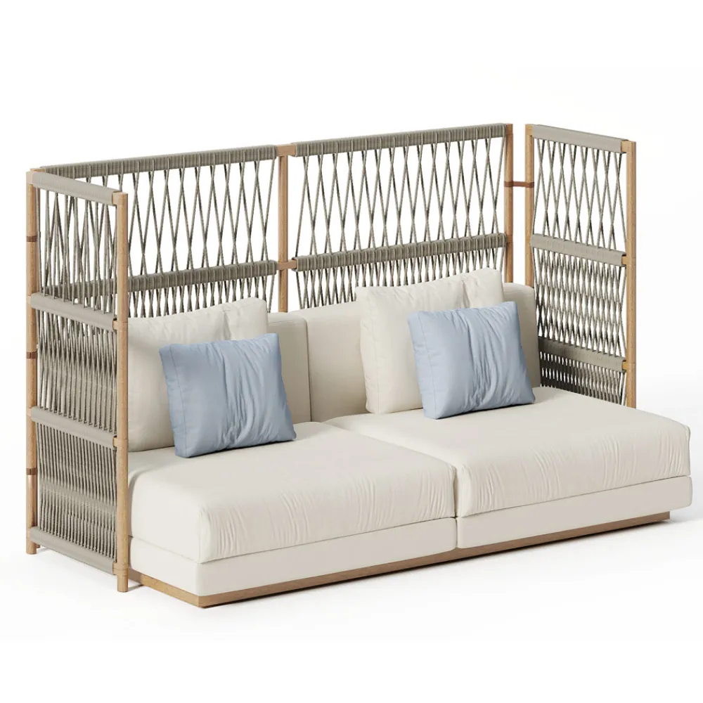 Viadurini in the Garden Gartensofas-Anbau-Gartensofa mit C-förmiger Struktur aus Holz Made in Italy - Rubik