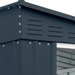 Viadurini in the Garden Gartenideen-Anlehn-Gartenschuppen aus anthrazitfarbenem Blech mit Flügeltür - Dotto