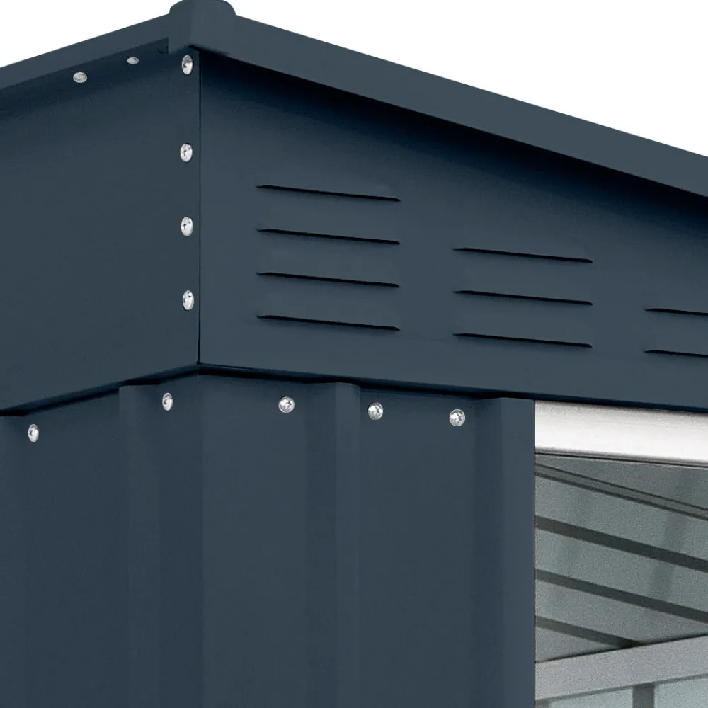 Viadurini in the Garden Gartenideen-Anlehn-Gartenschuppen aus anthrazitfarbenem Blech mit Flügeltür - Dotto