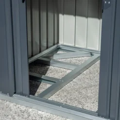 Viadurini in the Garden Gartenideen-Anlehn-Gartenschuppen aus anthrazitfarbenem Blech mit Flügeltür - Dotto