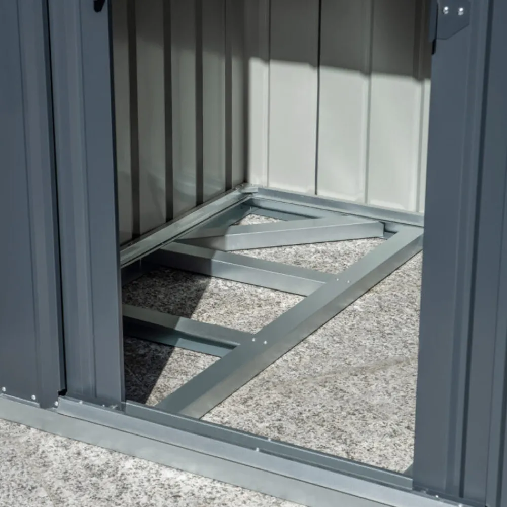 Viadurini in the Garden Gartenideen-Anlehn-Gartenschuppen aus anthrazitfarbenem Blech mit Flügeltür - Dotto